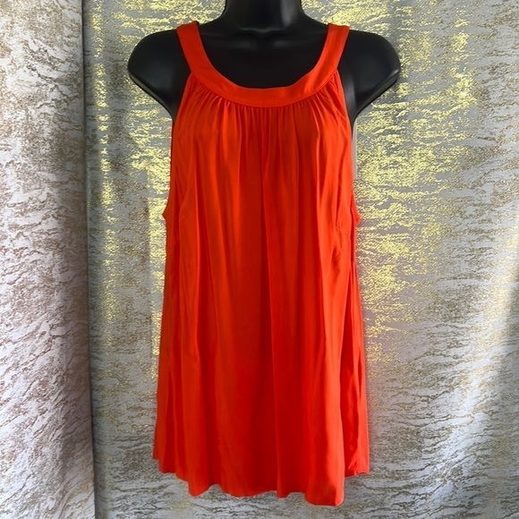 Tom Tailor Hot Orange/Red Round Neck Loose Style Top Size US 8 - Picture 3 of 15